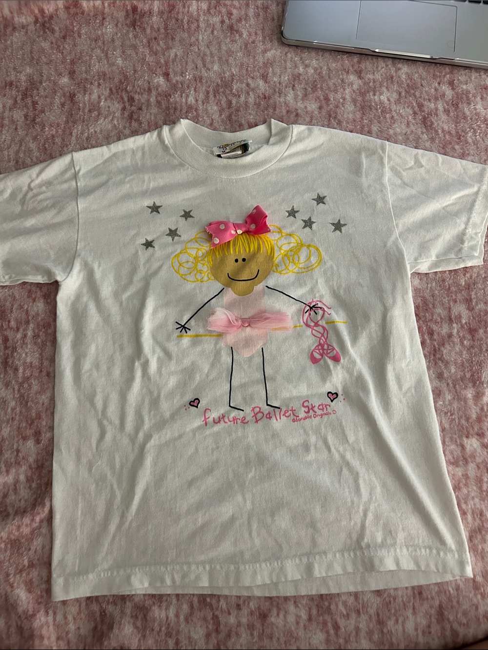 Girls White 'Future Ballet Star' Short Sleeve Tee